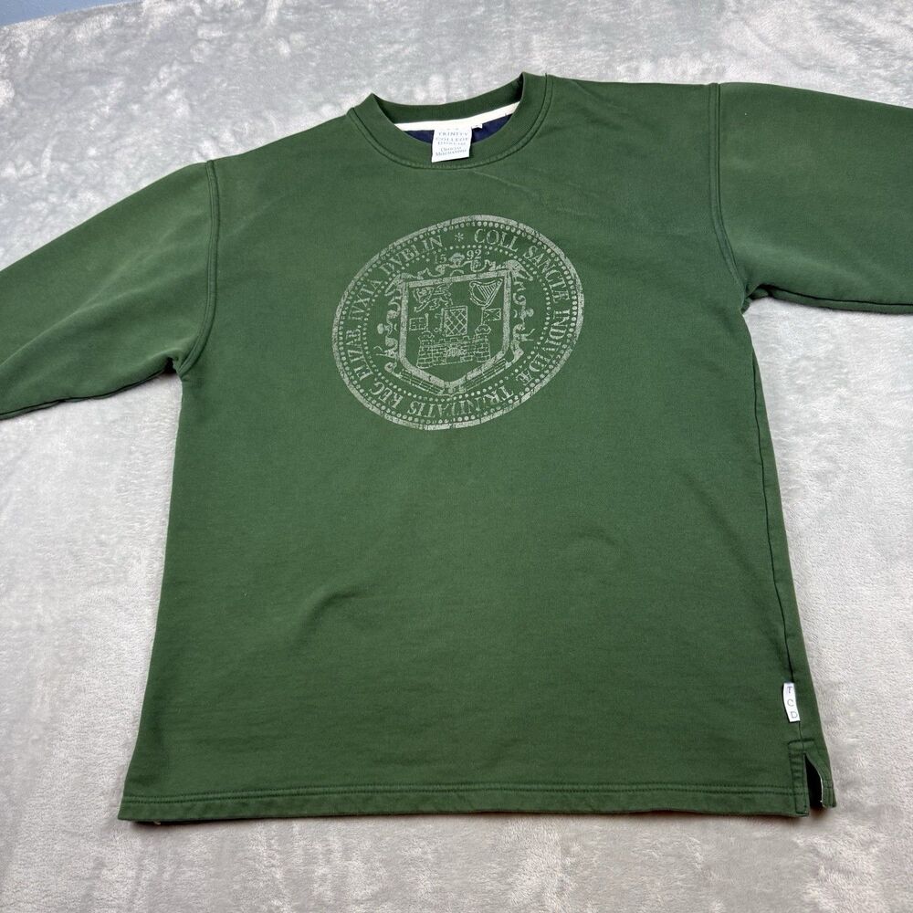Vintage Trinity College Dublin Crewneck Sweatshirt Green Ireland University L View 6